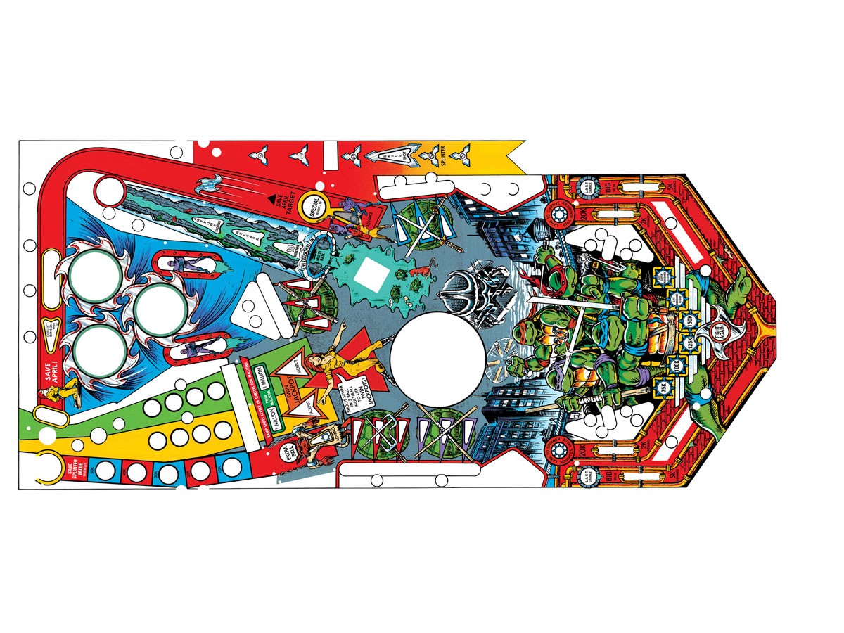 Playfield Overlay für Teenage Mutant Ninja Turtles (Data East) Playfield Overlay für Teenage Mutant Ninja Turtles (Data East)