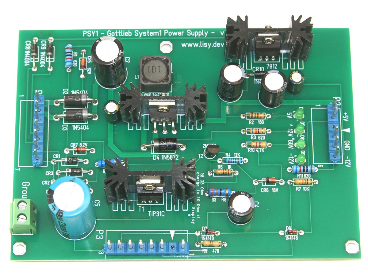 Power Supply Board for Gottlieb System 1 Power Supply Board for Gottlieb System 1