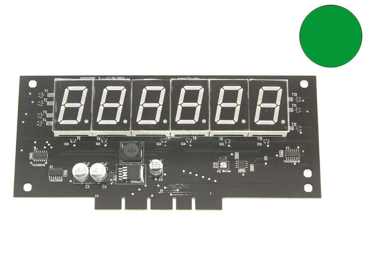 6-digit Display for Gottlieb System 80, green 6-digit Display for Gottlieb System 80, green