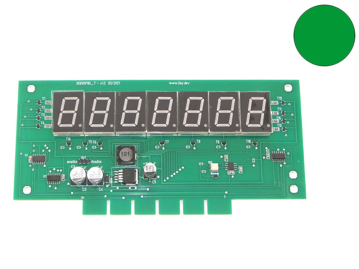 7-digit Display for Gottlieb System 80, green 7-digit Display for Gottlieb System 80, green