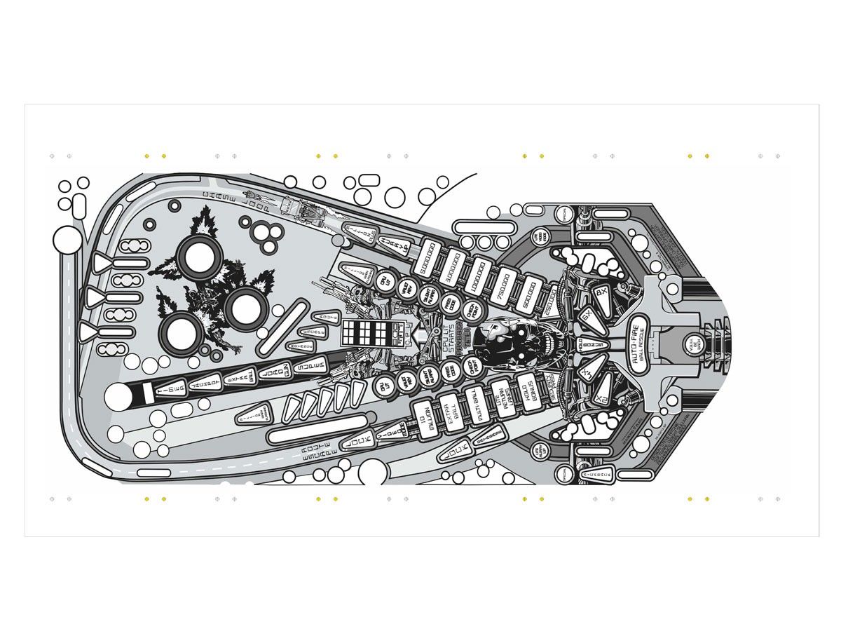 Playfield Overlay für Terminator 2 "Black Edition" Playfield Overlay für Terminator 2 "Black Edition"