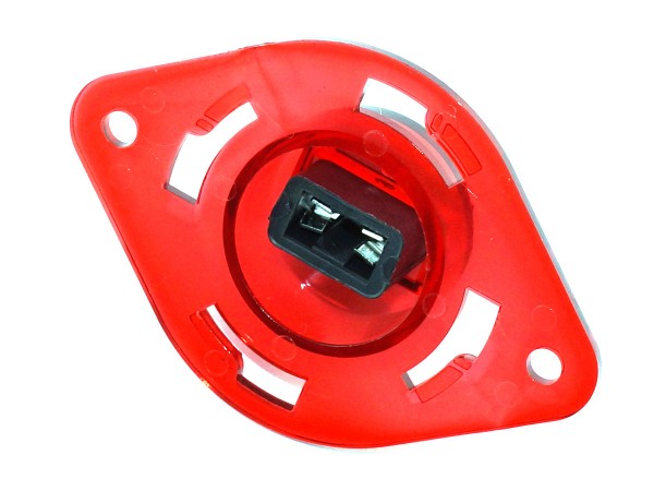 Lamp base Flasher Dome twist, red transparent