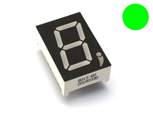 LED 7 Segment Display with Comma, green