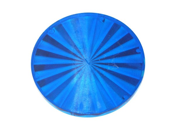 Insert 2 3/4" round, blue transparent "Starburst"