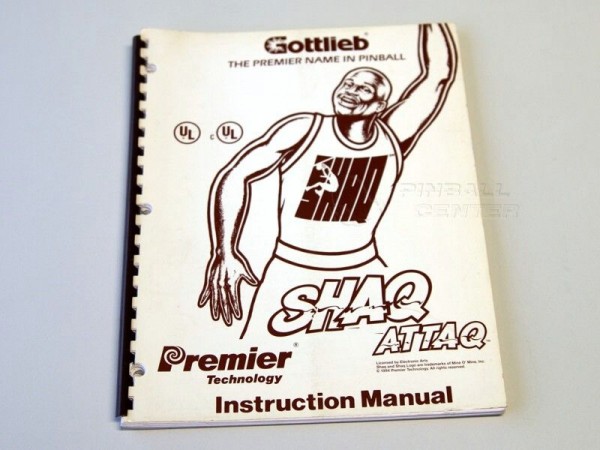 Shaq Attaq english Manual, Gottlieb - original