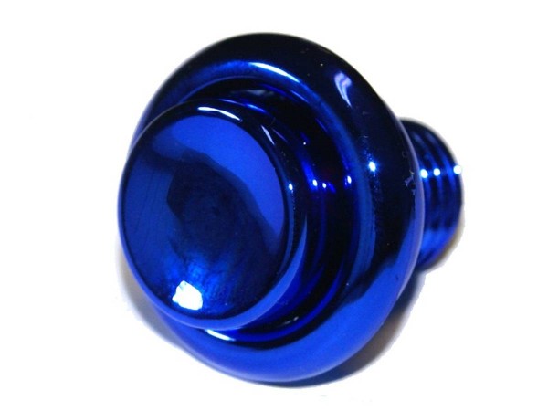 Pinball Pushbutton blue metallic 1"