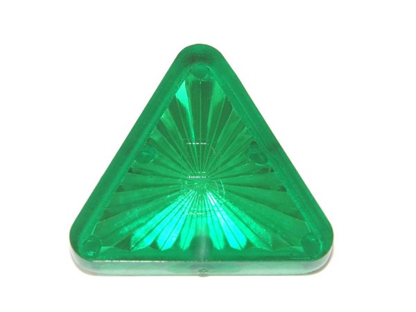 Insert 1-3/16" triangle, green transparent "Starburst" (PI-1316TGS)