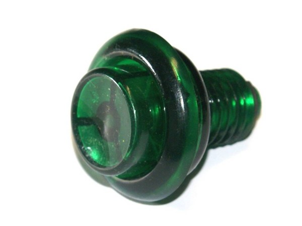 Pinball Pushbutton green, transparent 1"