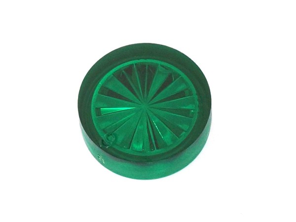 Insert 3/4" round, green transparent "Starburst"