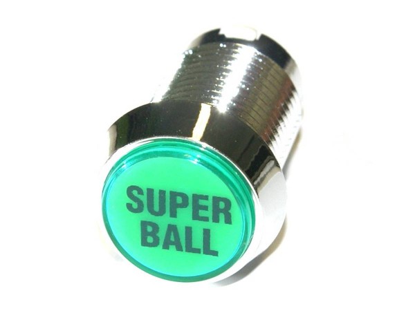 Button "Super Ball" - grün, Gehäuse chrom