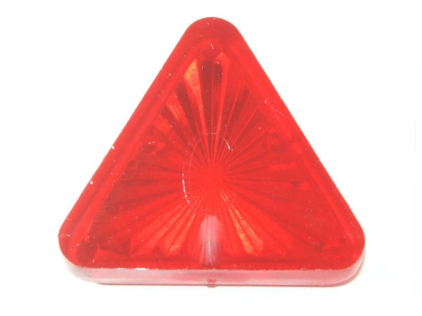 Insert 1-3/16" triangle, red transparent "Starburst" (PI-1316TRS)