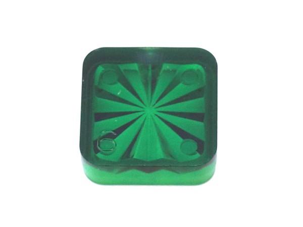 Insert 3/4" square, green transparent "Starburst"