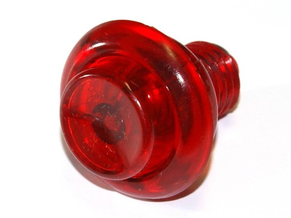 Pinball Pushbutton red, transparent 1"