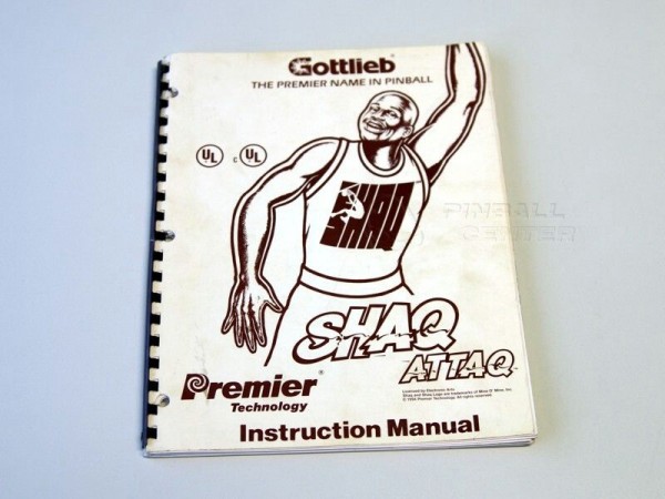 Shaq Attaq english Manual, Gottlieb - original