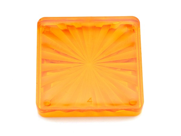 Insert 1-1/2" square, orange transparent "Starburst"