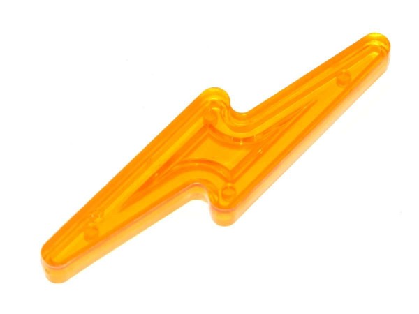 Insert 2 7/8" Lightning Bolt, orange transparent "Outline"