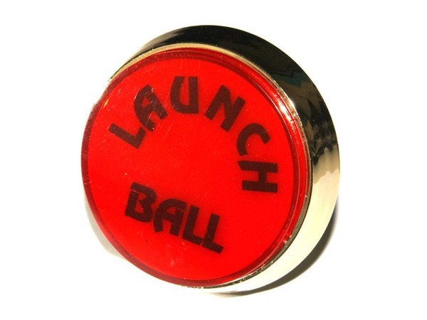 Button "Launch Ball" - rot, Gehäuse gold