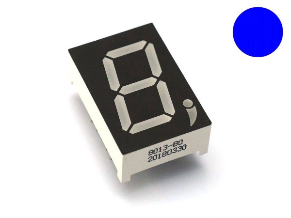 LED 7 Segment Display with Comma, blue