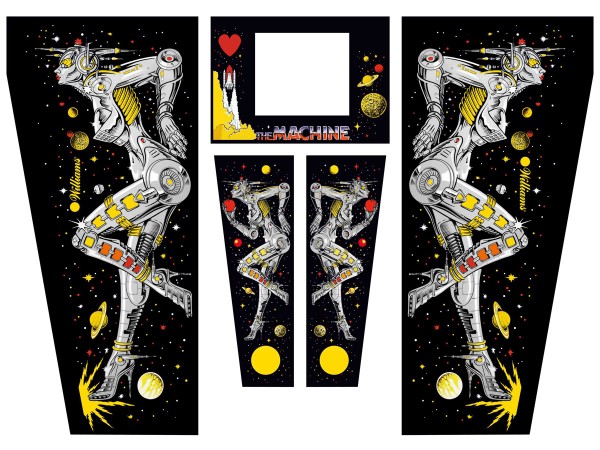 Cabinet Decal Set for The Machine: Bride of Pinbot (black)