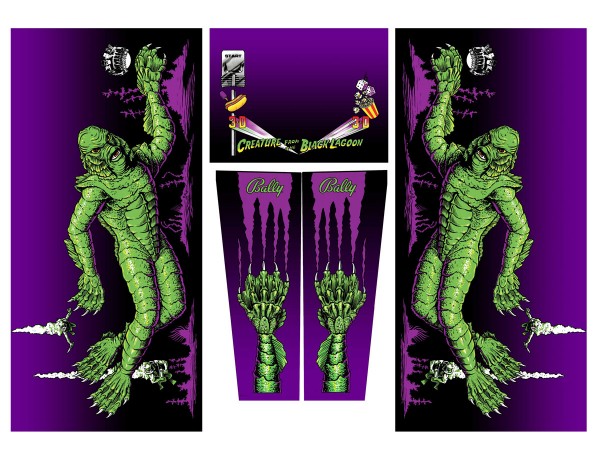 Cabinet Decal Set für Creature from the Black Lagoon "Violet Edition"