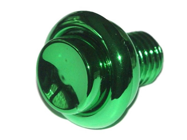 Pinball Pushbutton green metallic 1"