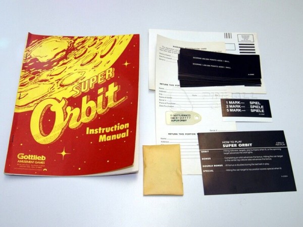 Super Orbit Handbuch, Gottlieb - original