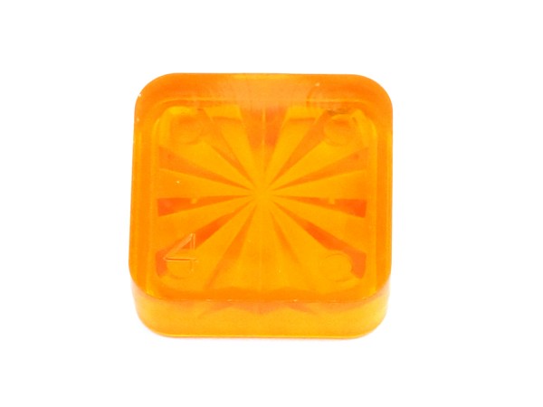 Insert 3/4" square, orange transparent "Starburst"