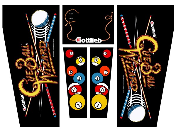 Cabinet Decal Set for Cue Ball Wizard