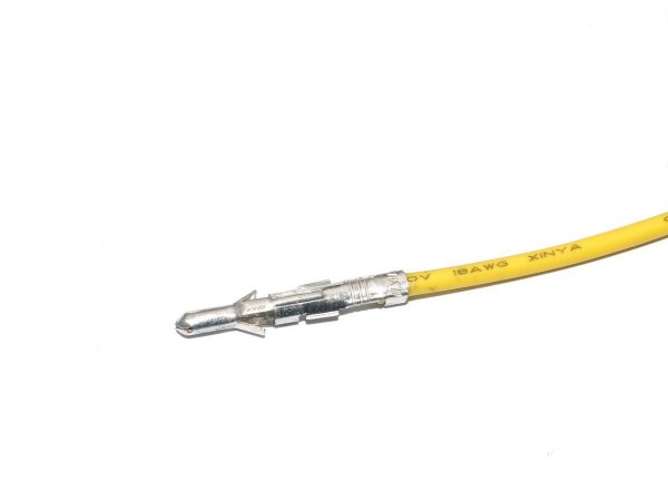 Crimpkontakt Stift 0.093" mit Kabel, gelb