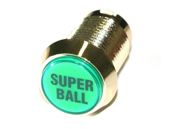 Button "Super Ball" - grün, Gehäuse gold