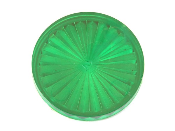 Insert 1-1/2" round, green transparent "Starburst" (PI-112RGS)