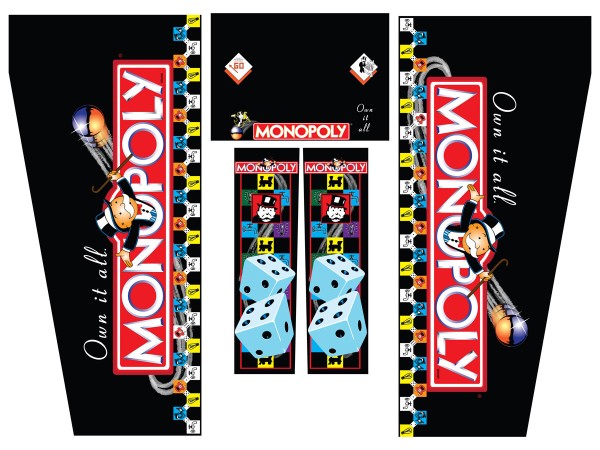 Cabinet Decal Set für Monopoly