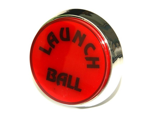 Button "Launch Ball" - rot, Gehäuse chrom