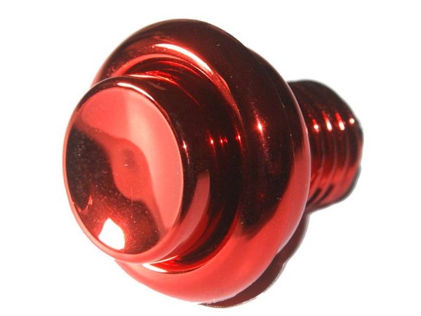 Pinball Pushbutton red metallic 1"