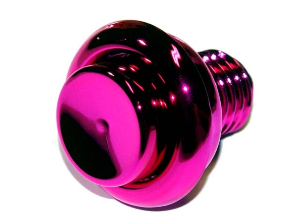 Pinball Pushbutton pink metallic 1"