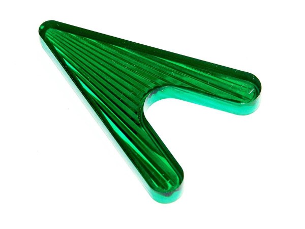 Insert 2 1/4" x 1 5/8" Arrowhead, green transparent "Starburst"