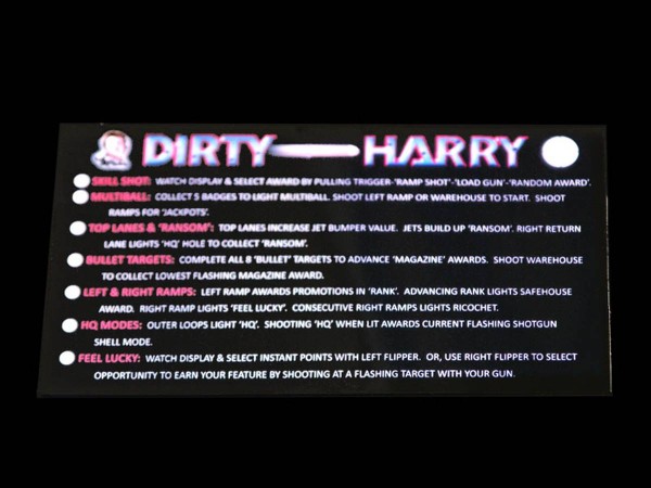 Instruction Card für Dirty Harry (2), transparent