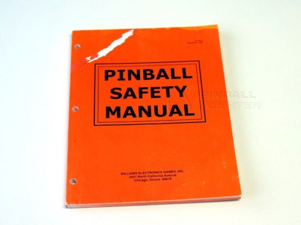 Pinball Safety Manual, Williams - original