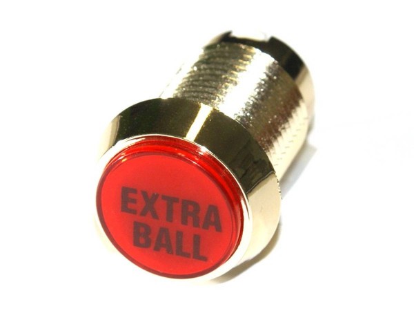 Button "Extra Ball" - rot, Gehäuse gold