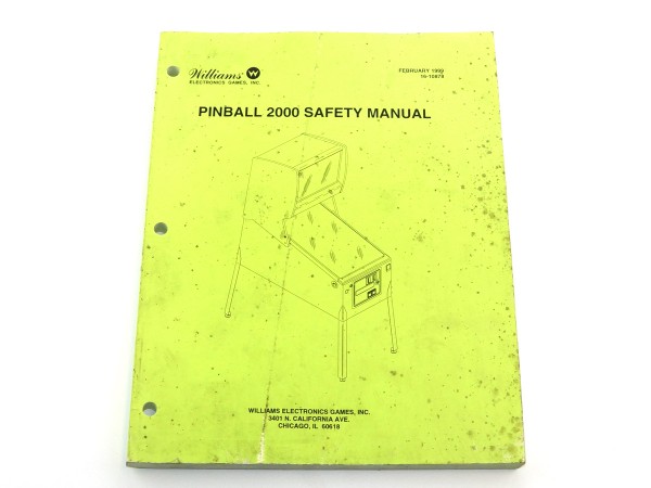 Pinball 2000 Safety Manual, Williams - original