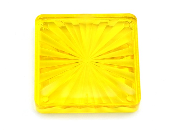 Insert 1-1/2" square, yellow transparent "Starburst"